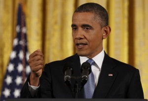 President Obama at yesterday's news conference.