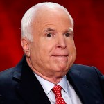 U.S. Senator John McCain gestures as he arrives to address the third session of the Republican National Convention in Tampa